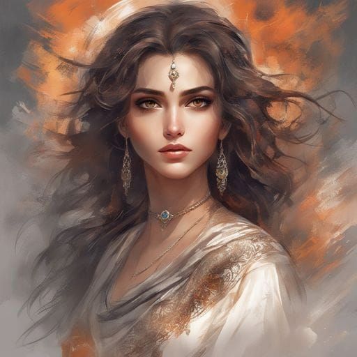 Hazel-Eyed Turkish Beauty in Royo Style