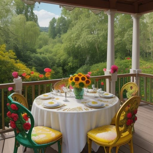 Impressionist Flowers Bursting from Antique Vase