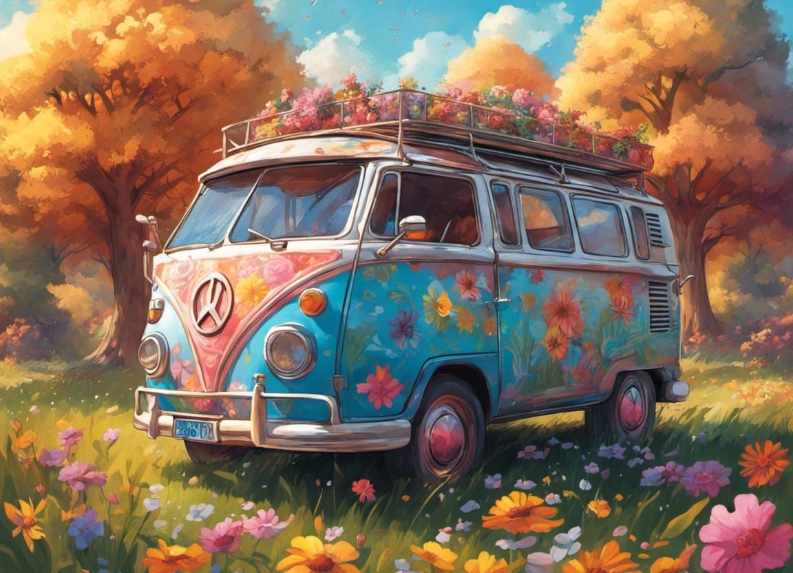 Eiffel Tower Peace Signs in Comic Book Art Style