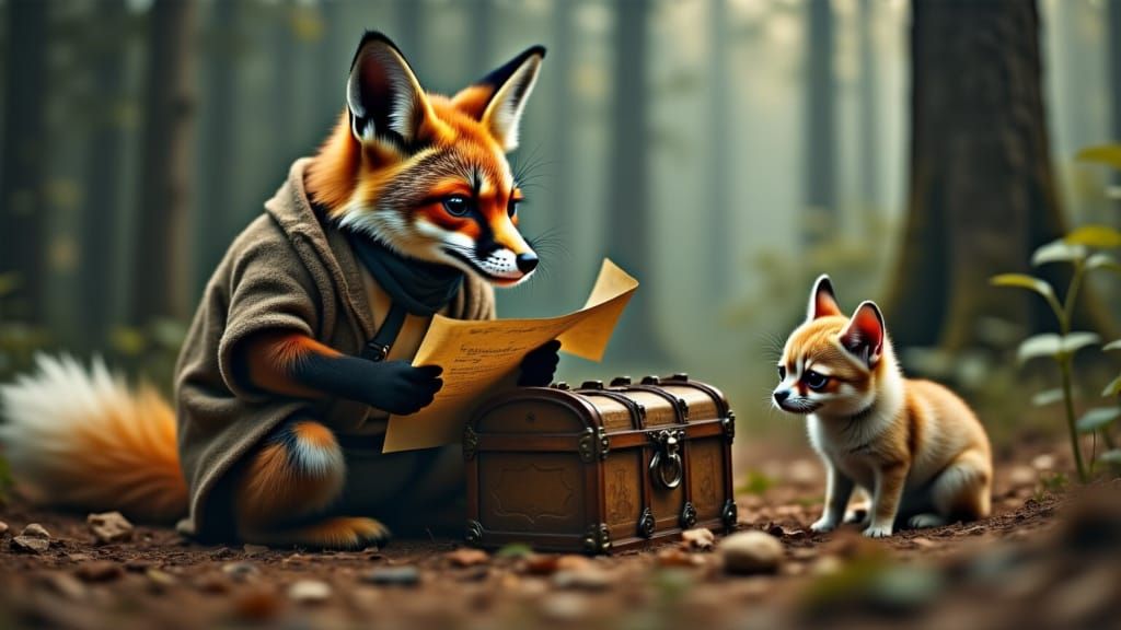 Fox Pirate Finds Toy Treasure with Chihuahua