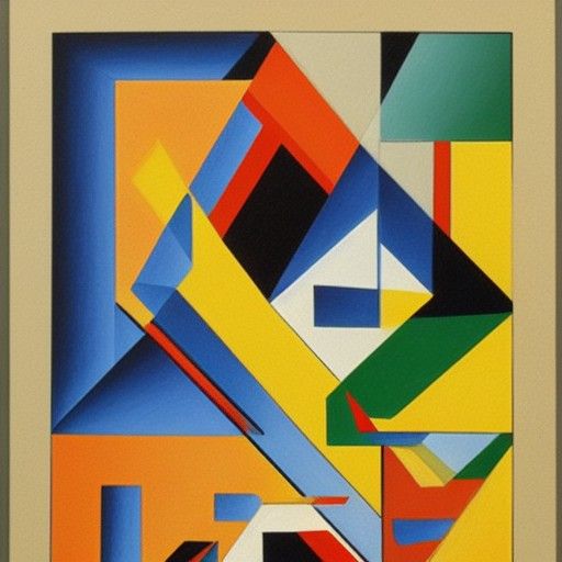 Abstract Cubism Shapes in Euclidean Style