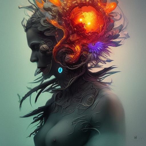 Dark Fantasy Warrior in Hyper-Detailed Digital Art