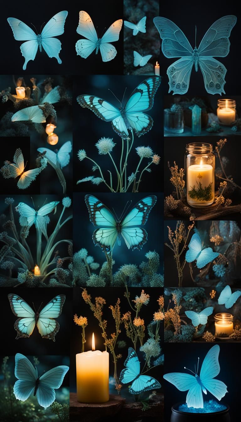 Bioluminescent Fairies and Candlelight Moodboard