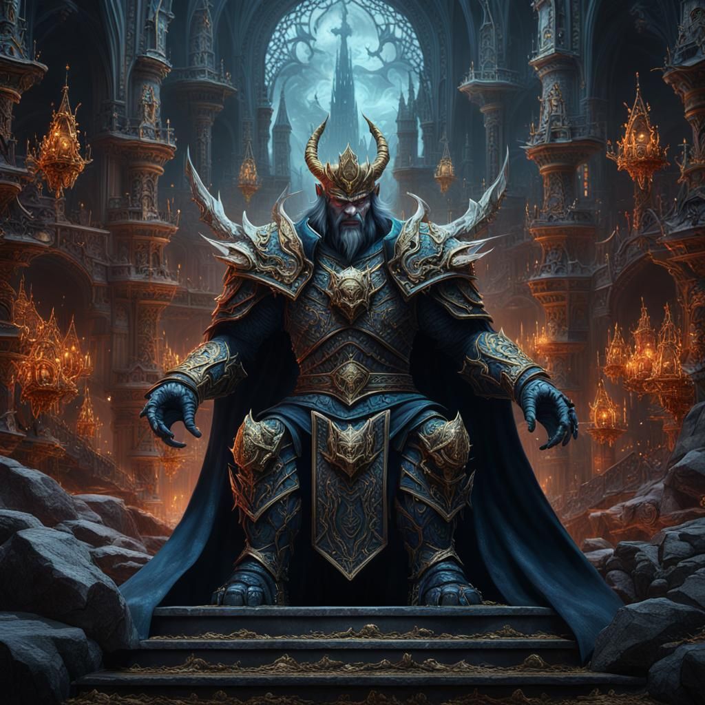 Detailed Matte Painting of a Devil King
