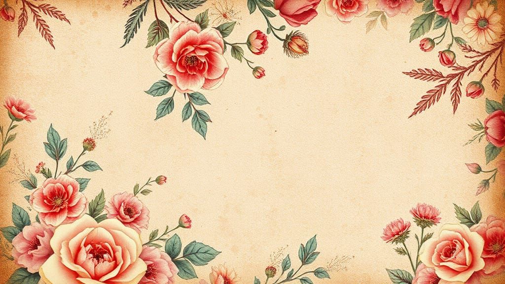 Surreal Floral Journal in Vintage Style with Pink Accents