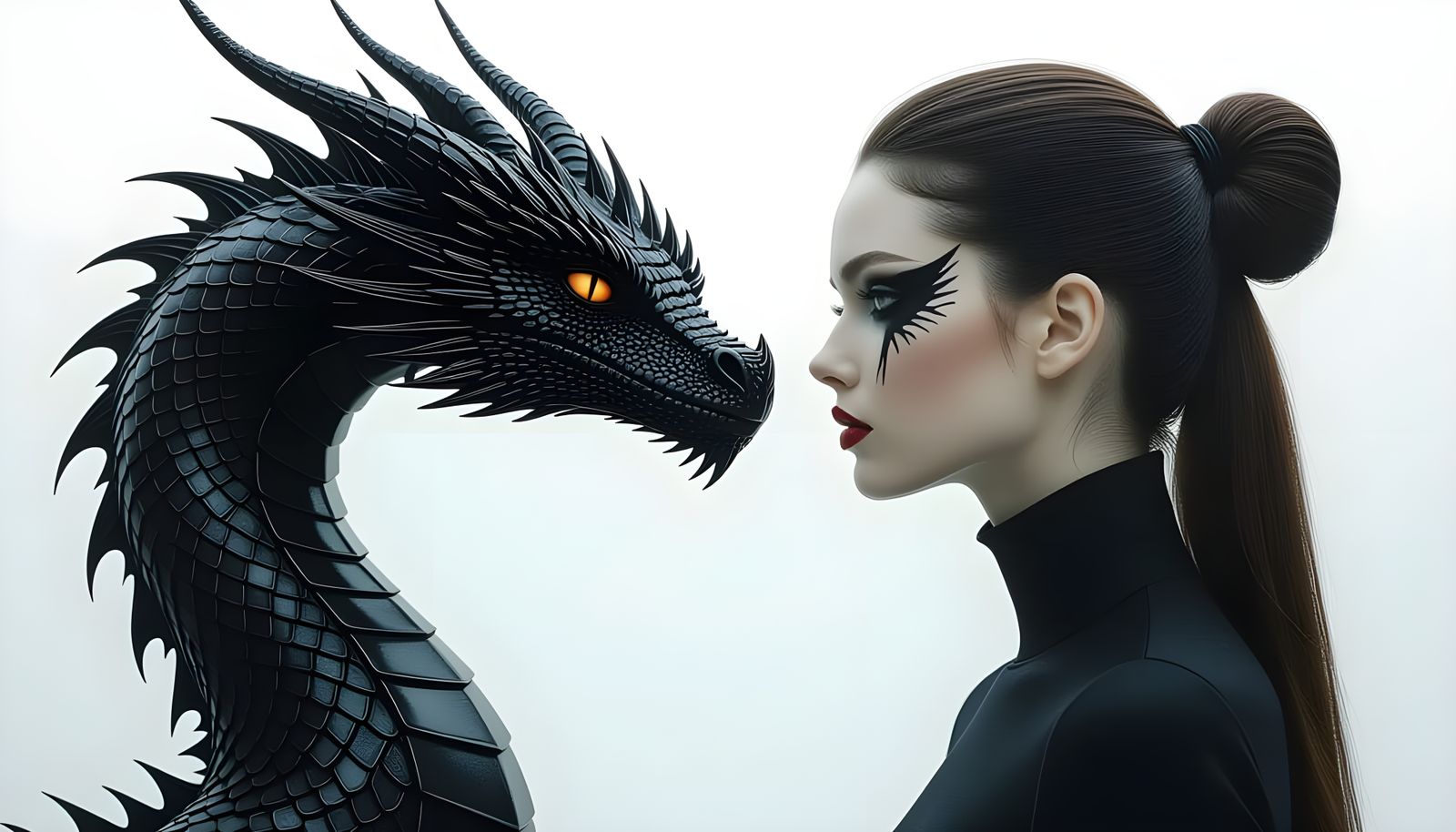 Woman with Dragon Head and Scales