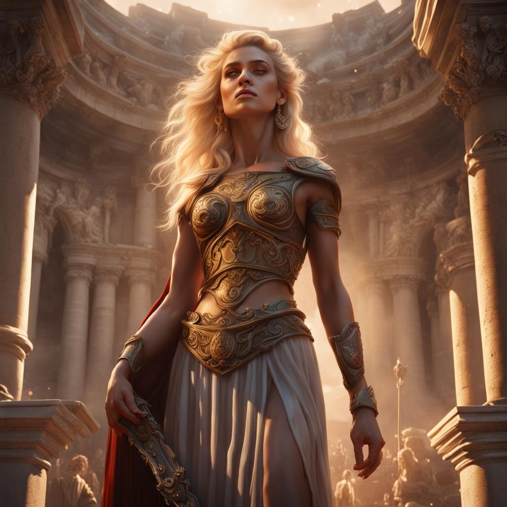 Beautiful Blonde Goddess of Rome Roma