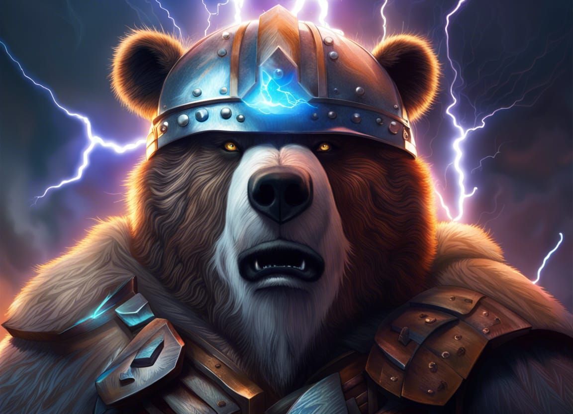 Lightning Bear Viking Conjuring Storm