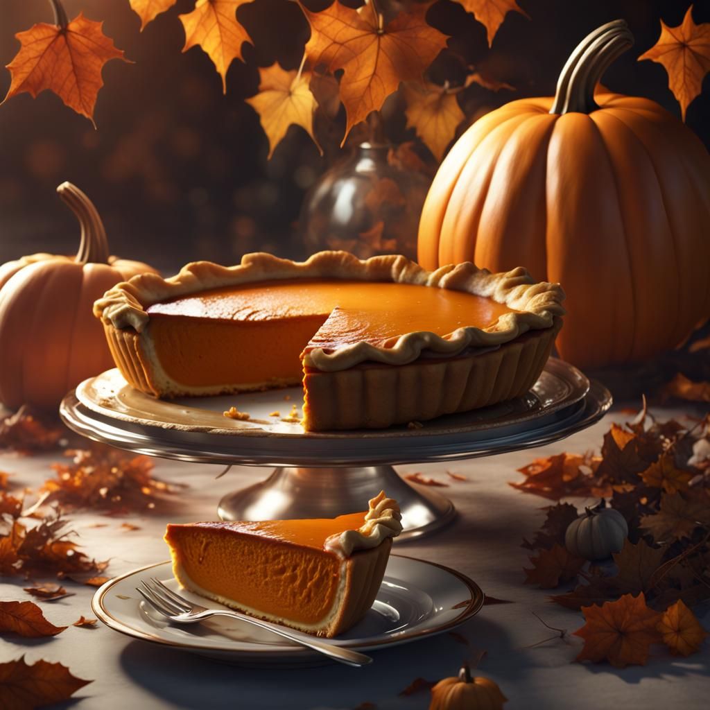 Delicious Pumpkin Pie: Detailed Matte Painting in 8k