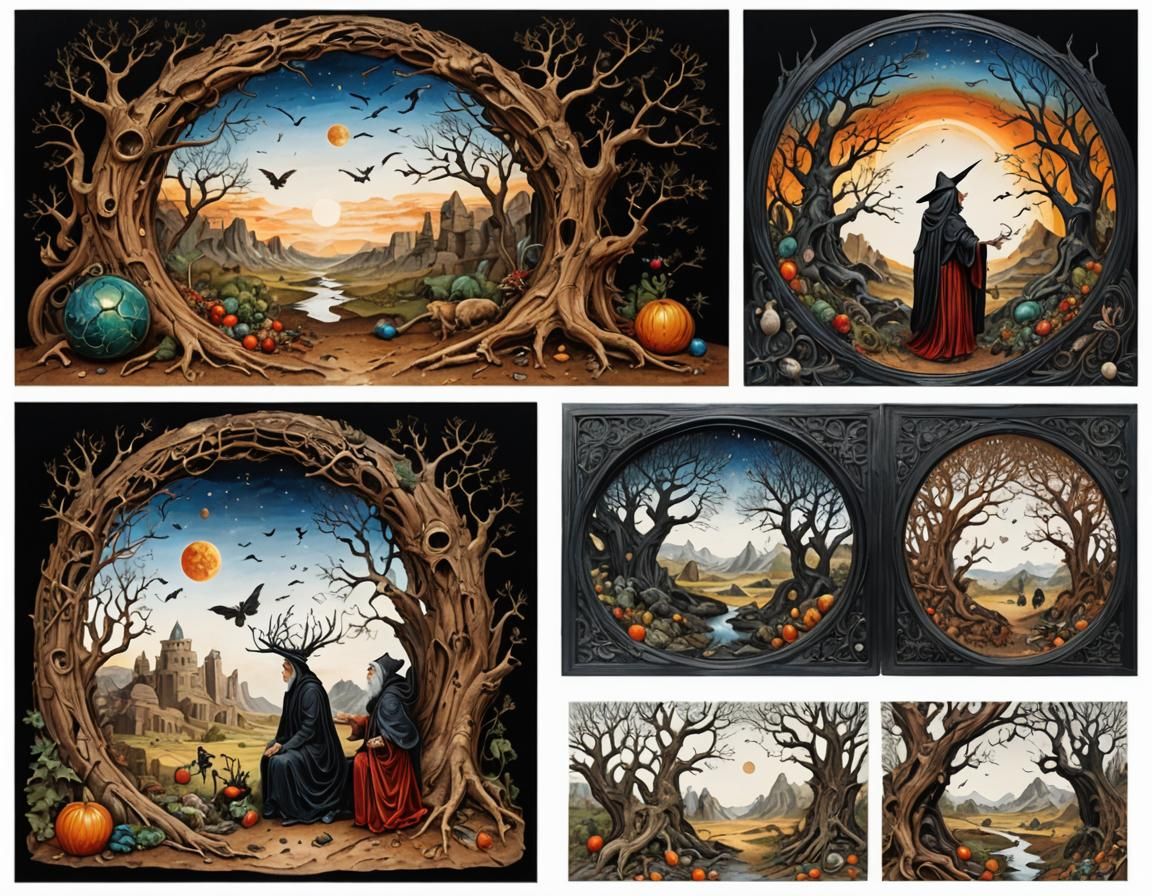 Ancient Tree Witch in Titian Style