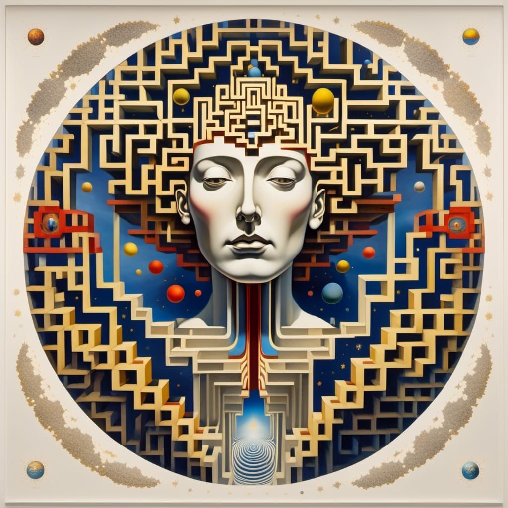 Psychedelic Fractal Brain Map in Deep Color