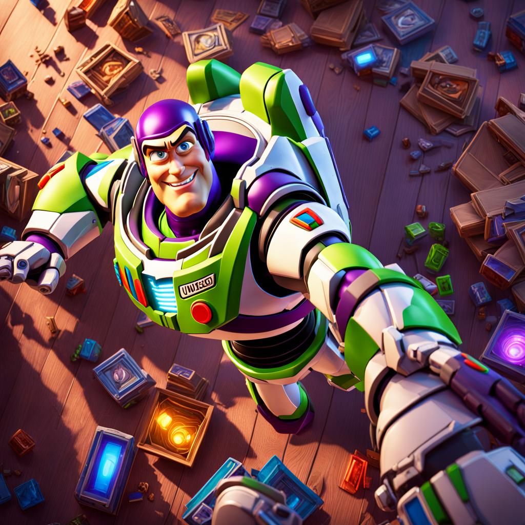 Broken Buzz Lightyear in Shock, Digital Art