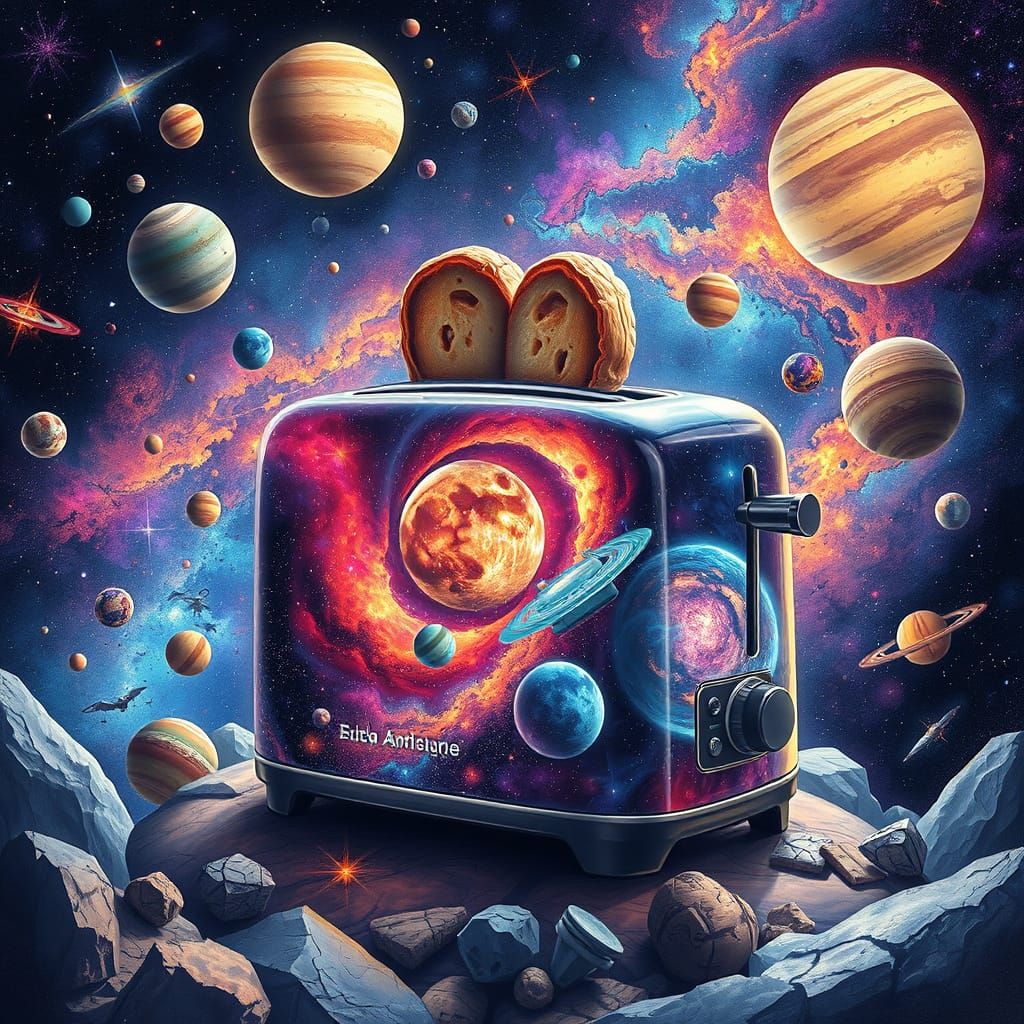 Cosmic Toaster in Outer Space: Holographic Illustration