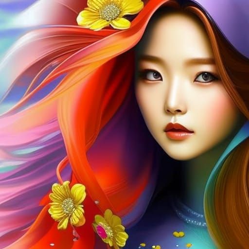 Hyperrealistic K-Pop Star Lisa in Splash Art Style