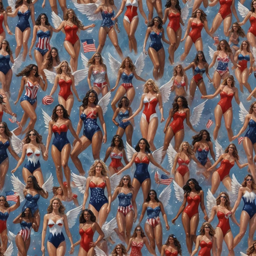 Angelic 4th of July Celebration in Astral Illustration