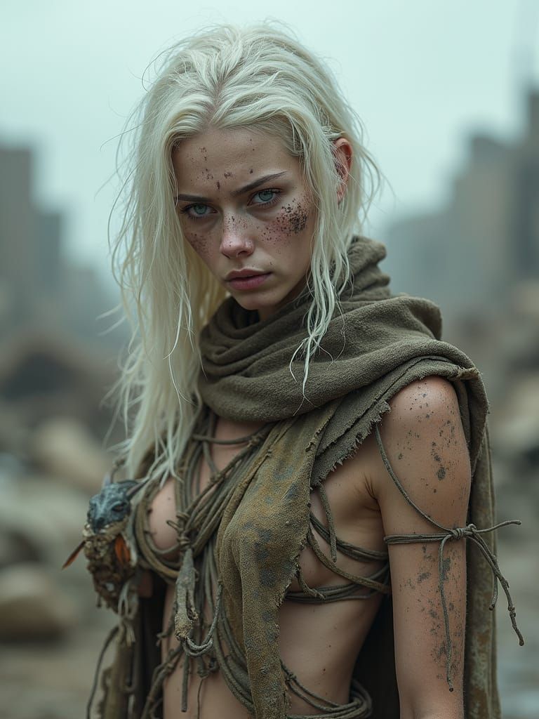 Wasteland Huntress in Photorealistic Style