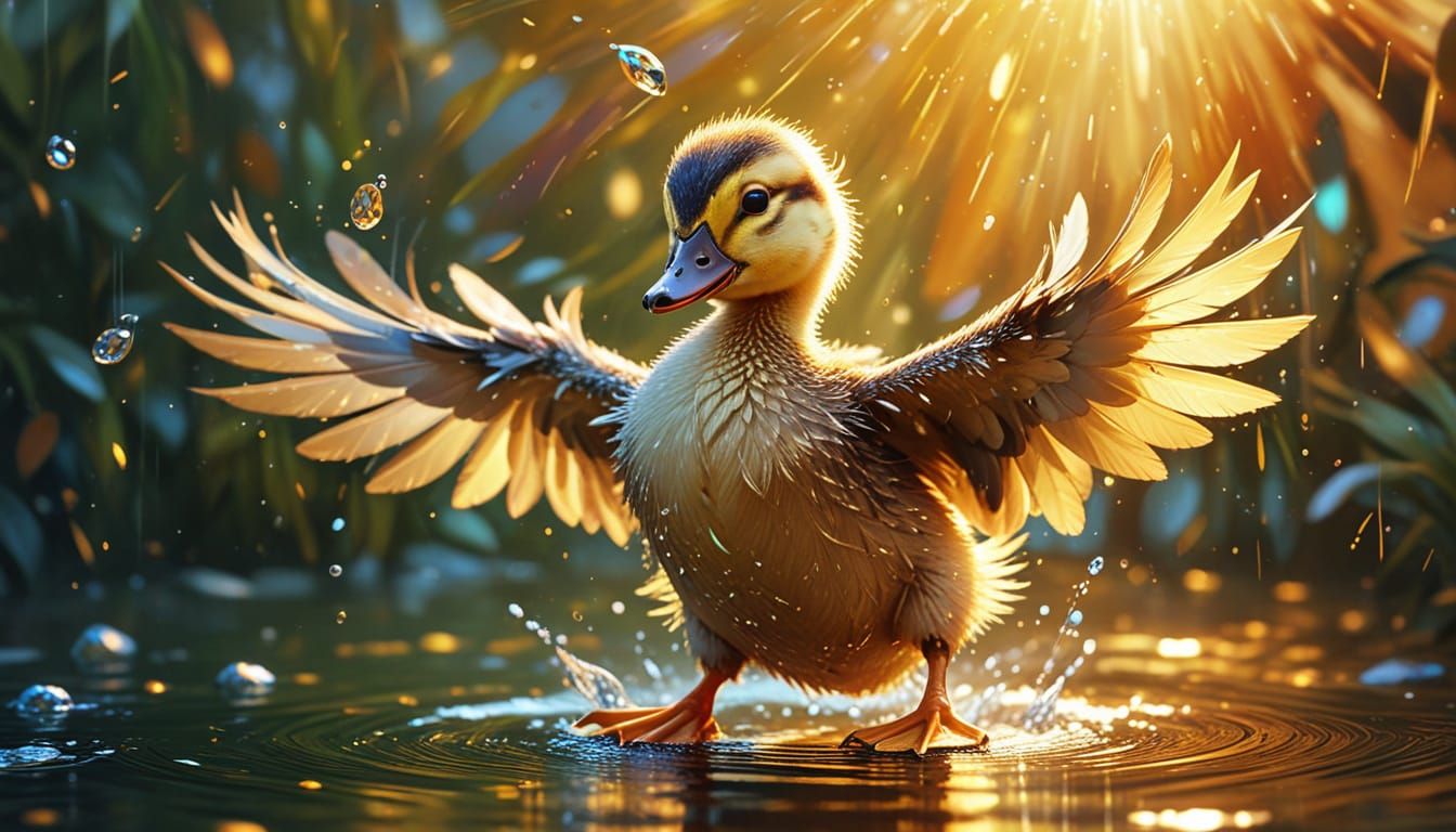 Dancing Duckling in Whimsical Concept Art