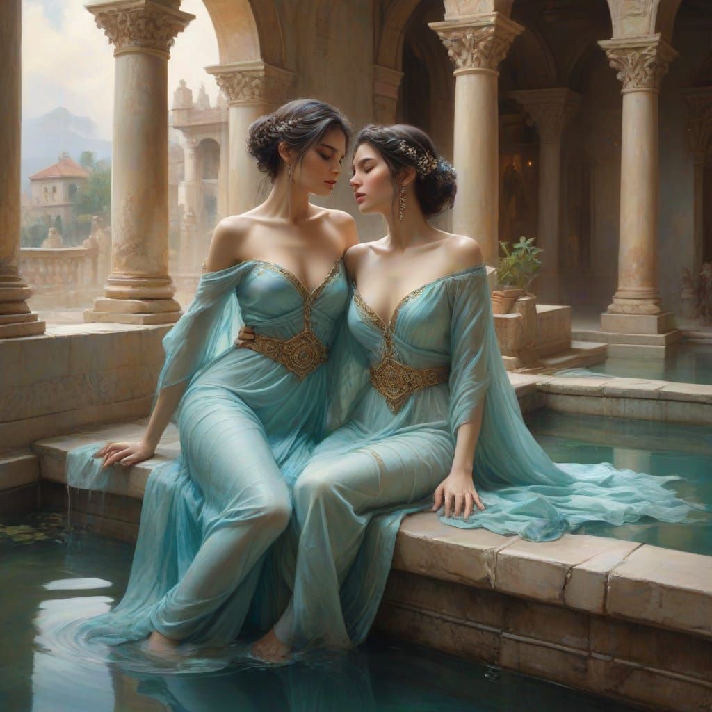 Ethereal Women in Ancient Harmony
