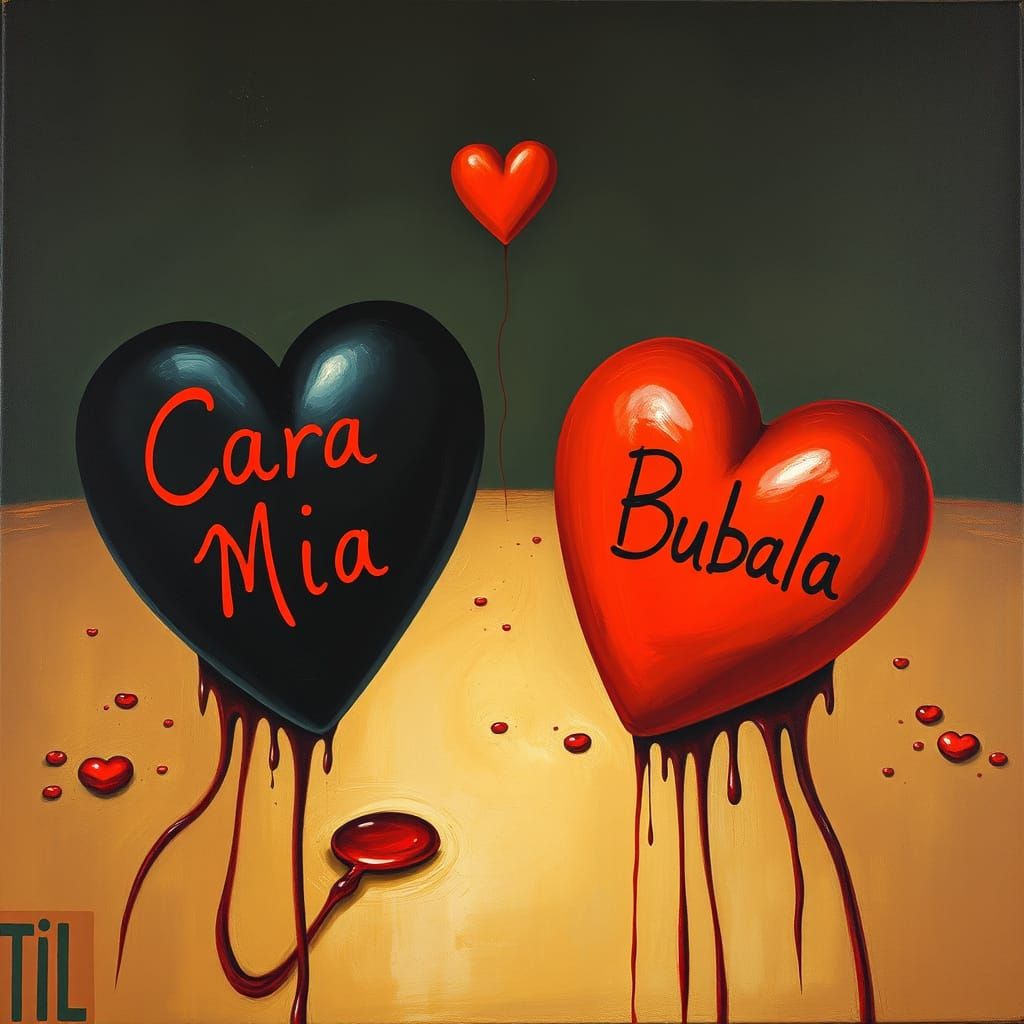 Surreal Conversation Hearts Melt on a Matte Canvas