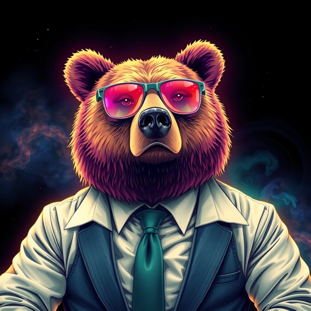 Psychedelic Business Bear Art