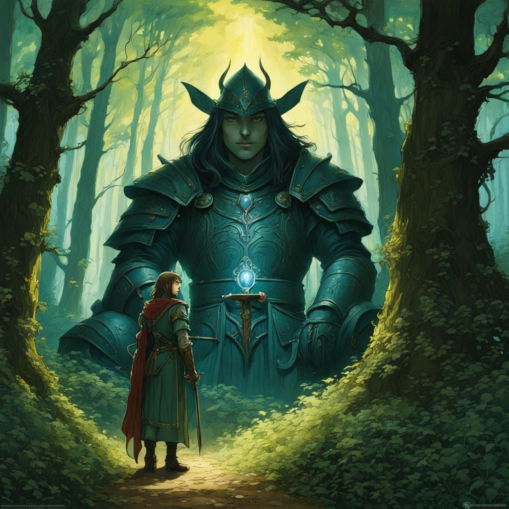 Young Paladin in Enchanted Forest, Ghibli Style