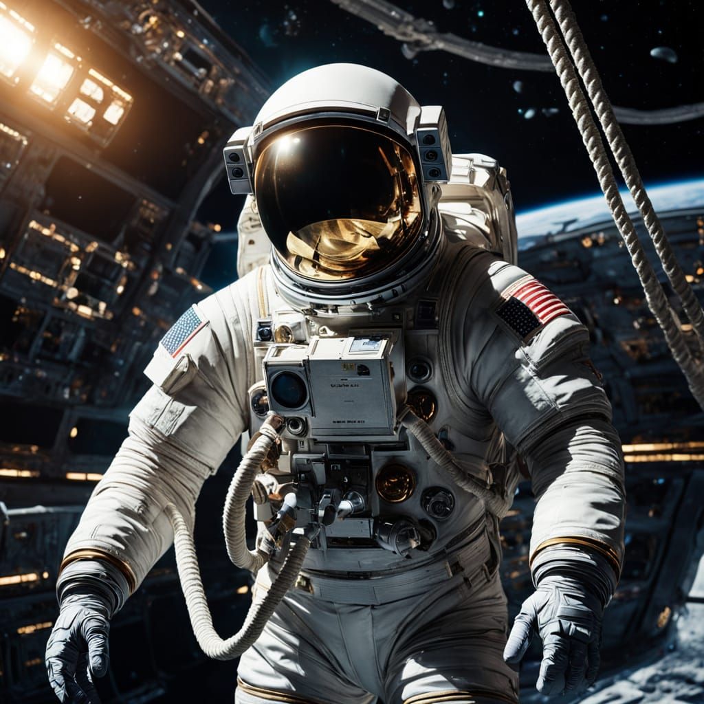 Astronaut in Space: Futuristic Sci-Fi Film Still