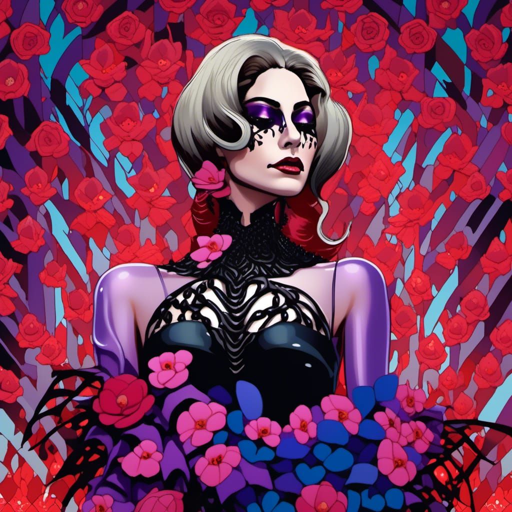 Countess in Violet Gown Wading Through Crowd