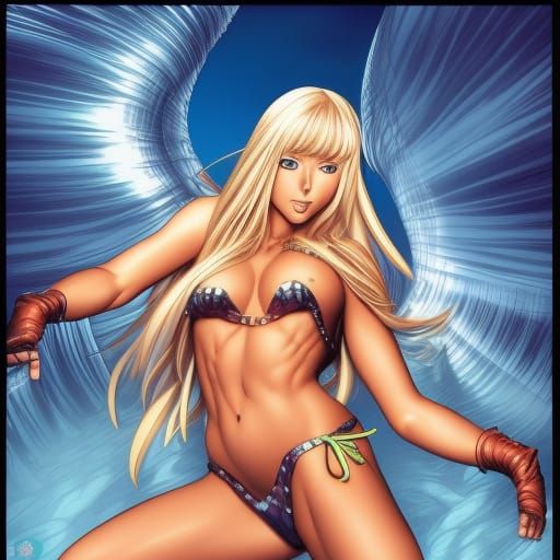 Blonde Anime Girl in Loincloth Bikini