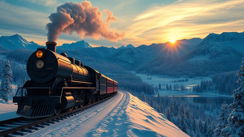 Majestic Steam Train Chugs Through Winter Wonderland in Epic...