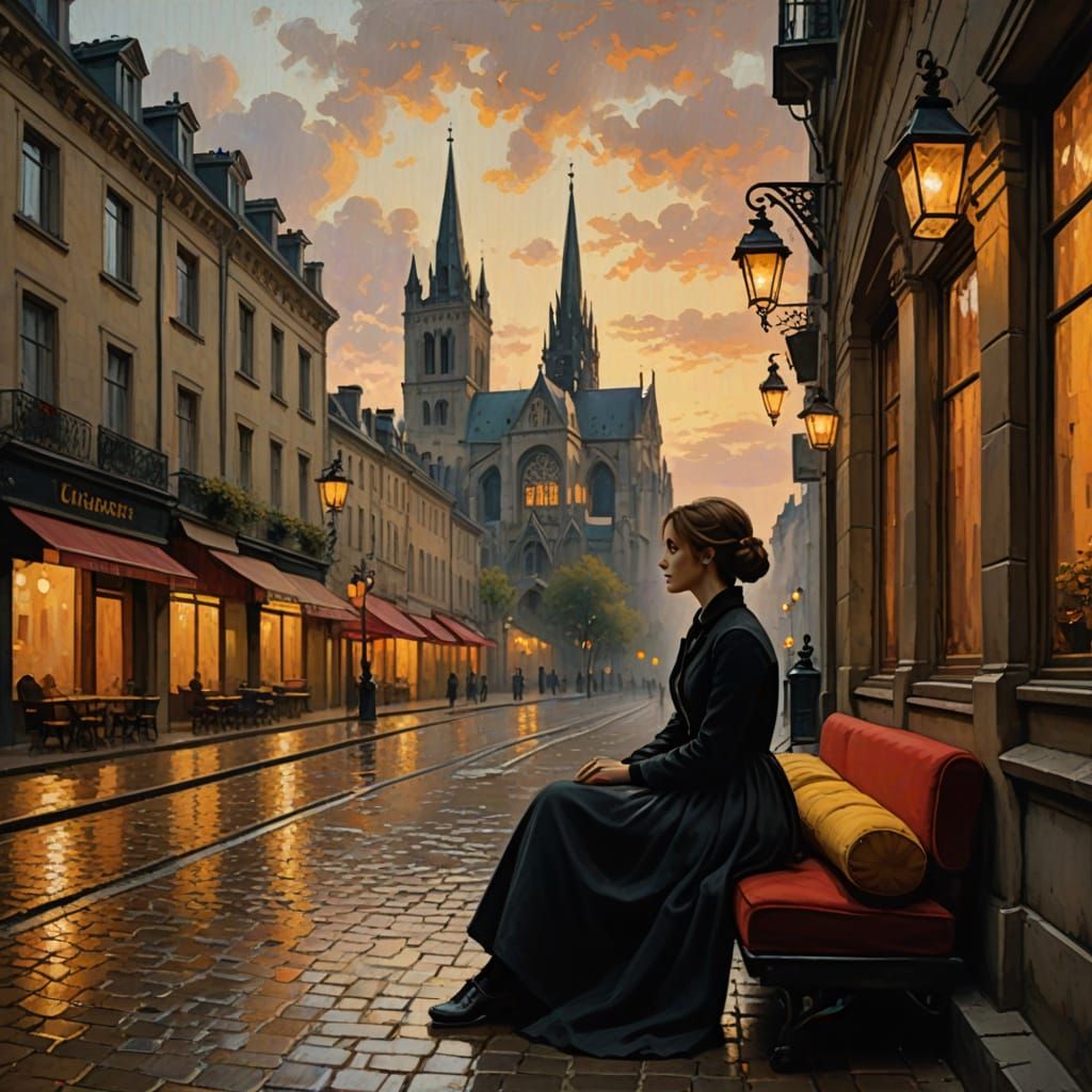 Rainy European Sunset: A Cinematic Impression