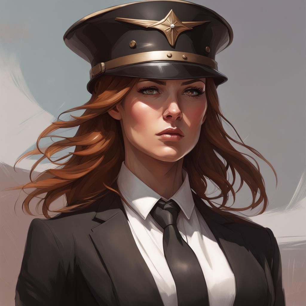 Cyberpunk Woman in Black Attire