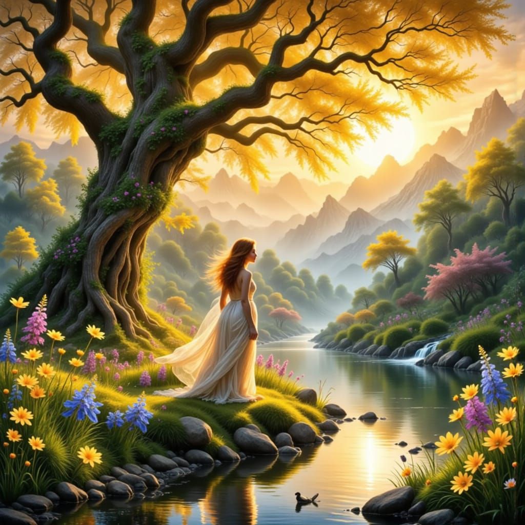 Eve in Paradise: A Fantasy Art Depiction