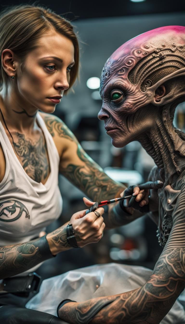 Alien Tattoo Artist at Work