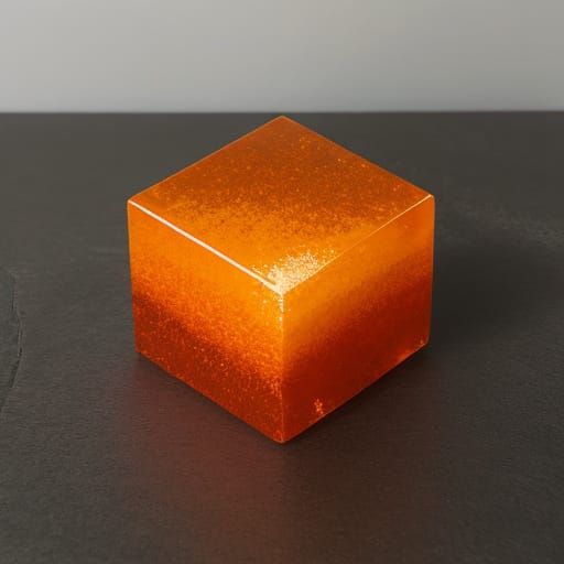 Tangerine Tesseract Geometric Shape