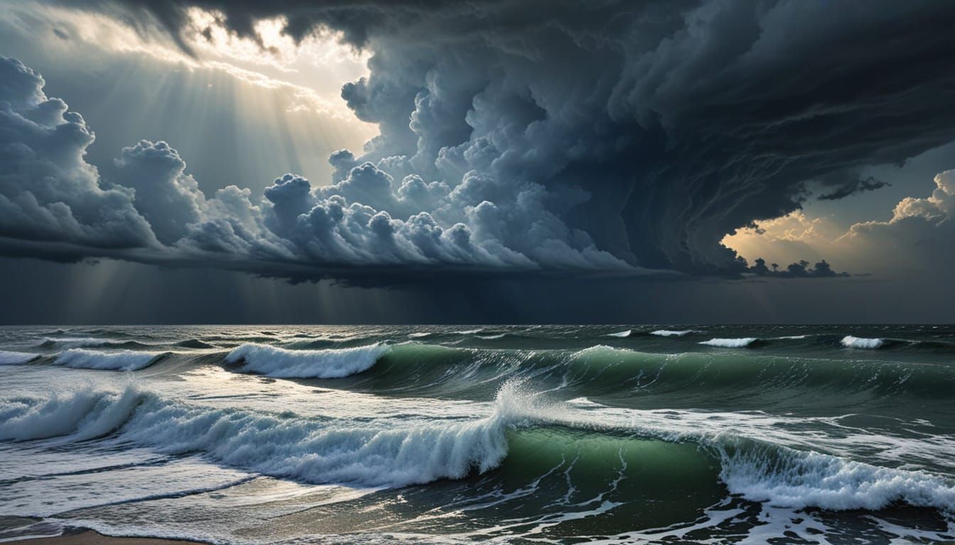 Maelstrom Ocean Scene in Dreamlike Proportions