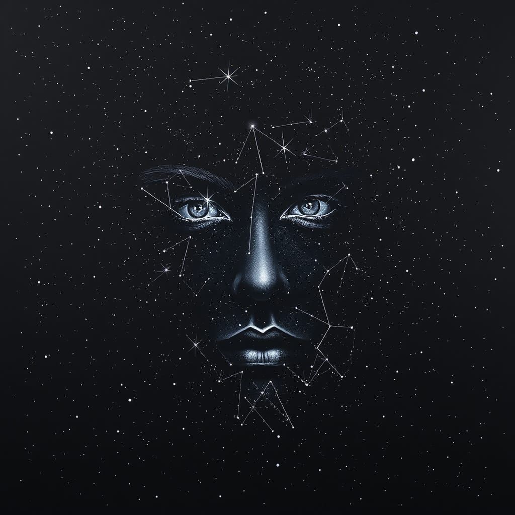 Celestial Face Emerges from the Night Sky in a Bold, Express...