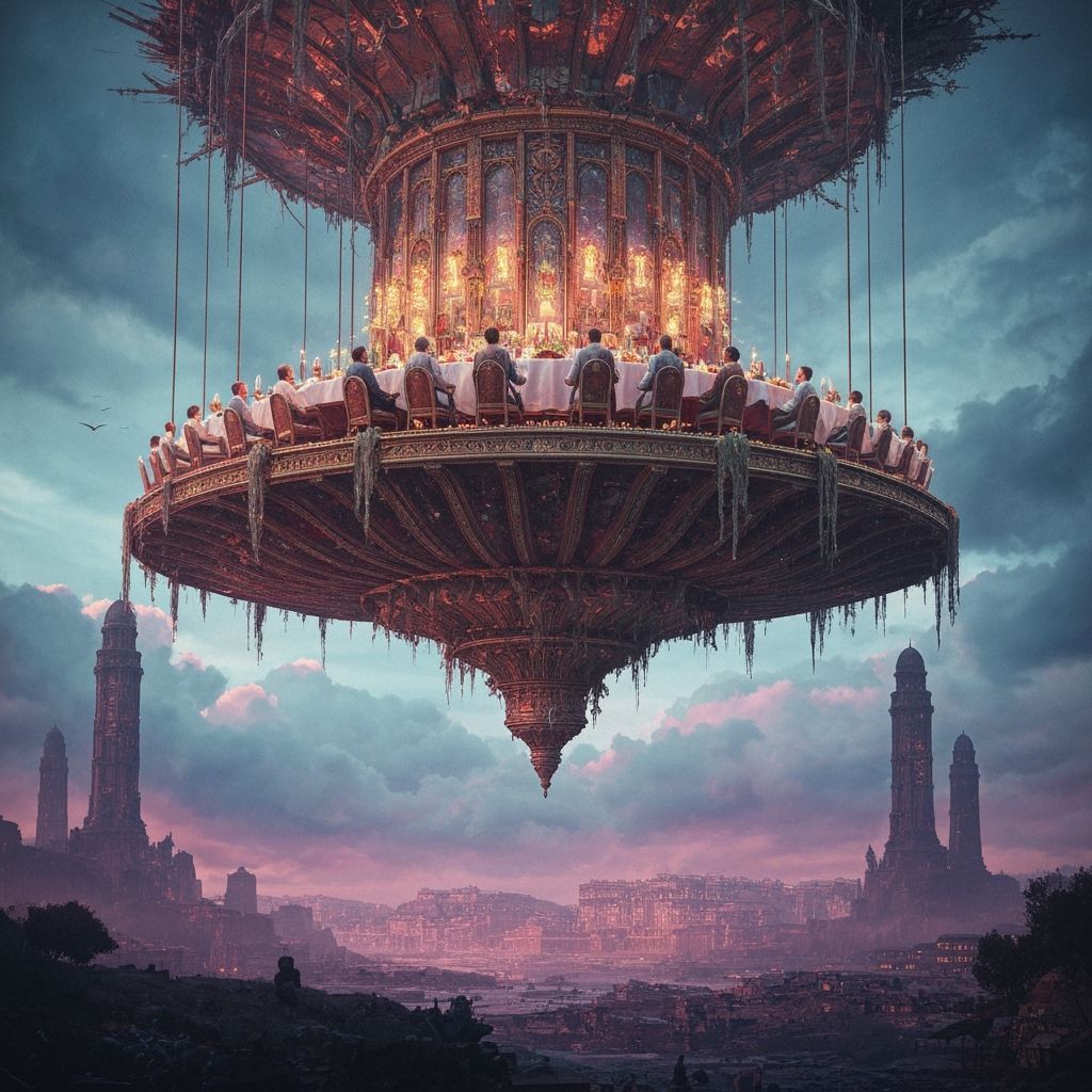 Fantastical Banquet for World Hunger Suspended in Sky