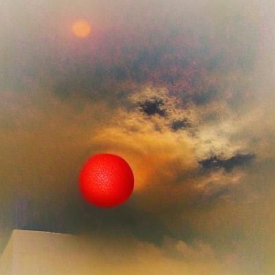 Minimalist Red Sun Illustration