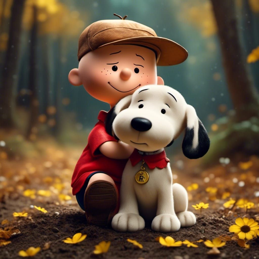 Realistic Charlie Brown and Snoopy Illustration