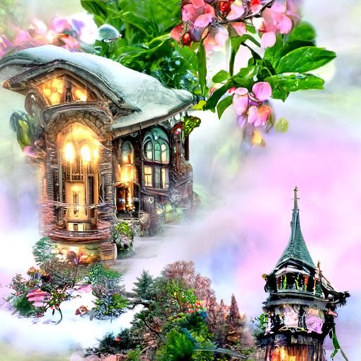 Victorian Winter Villa in Ethereal Fantasy Style