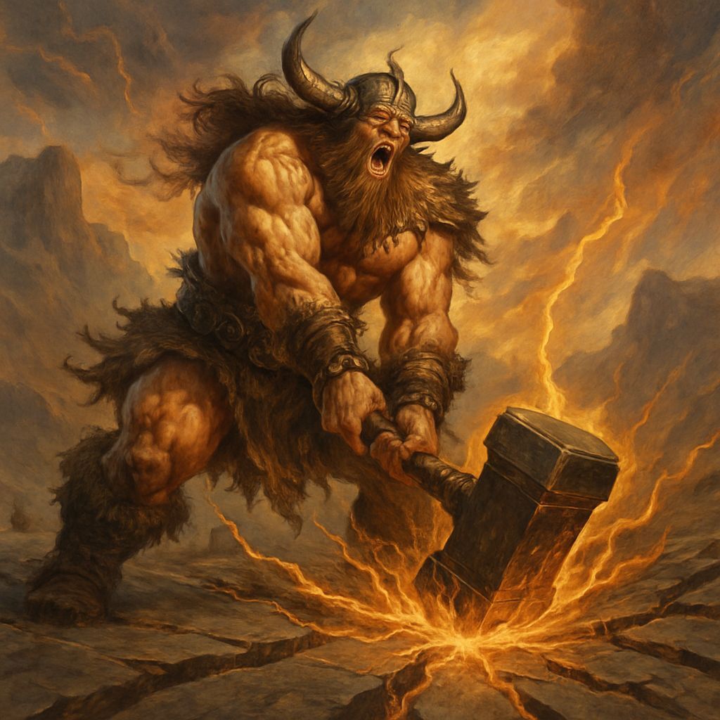 Powerful Barbarian Warrior Earthquake in Magic The Gathering...