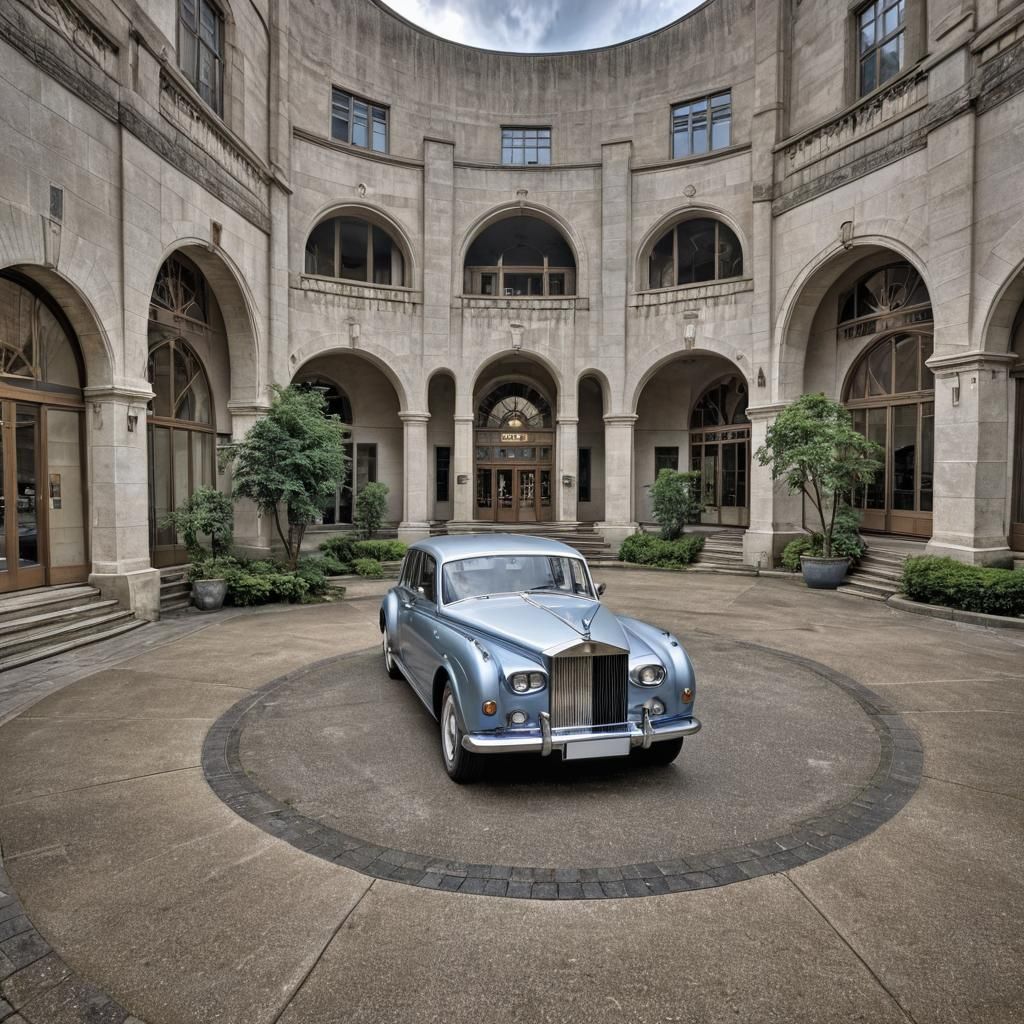 Rolls Royce in Art Deco Courtyard Photograph