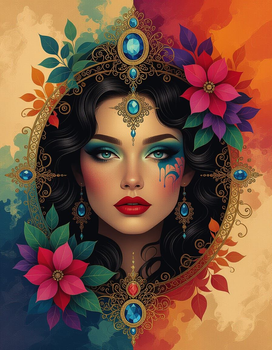 Dreamlike Cinematic Photograph with Vibrant Hues and Symboli...