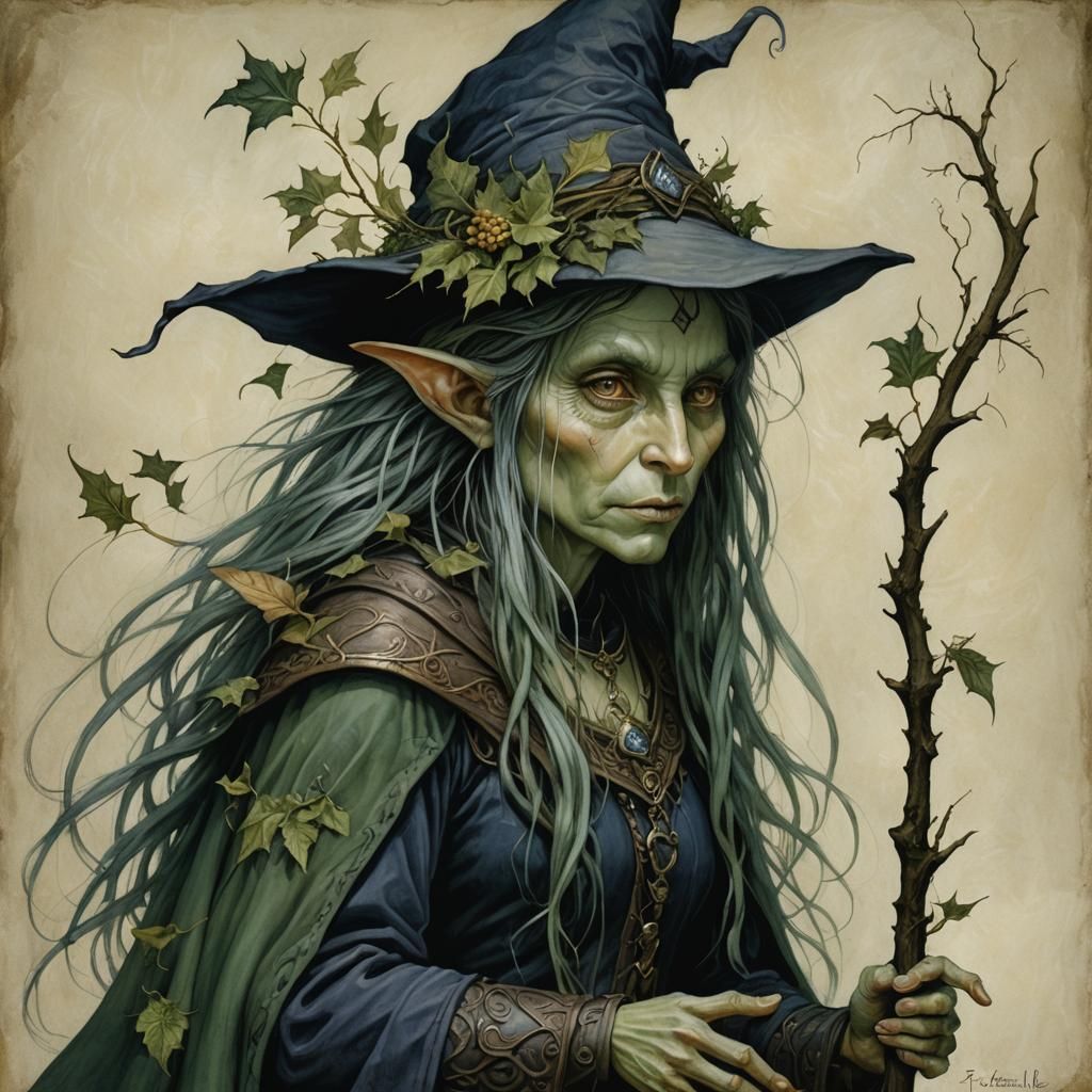 Fantasy Elf-Witch Inspired by Brian Froud