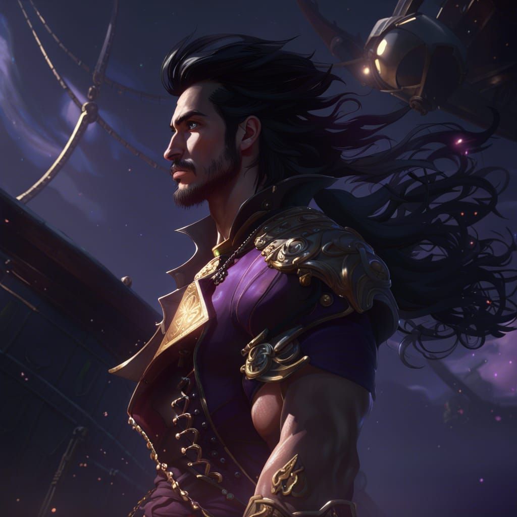 Captain Hook's Sky Ship: Dark Fantasy Concept Art