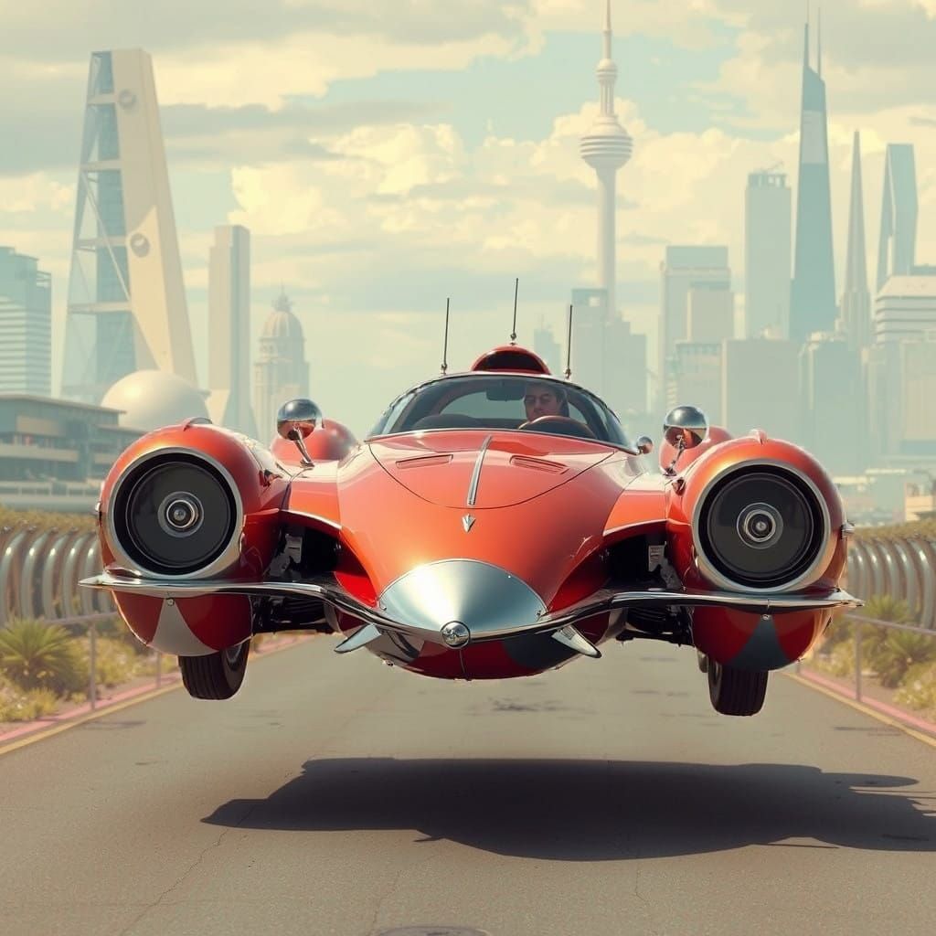 Ethereal Cloud Cityscape in Retrofuturistic Metropolis