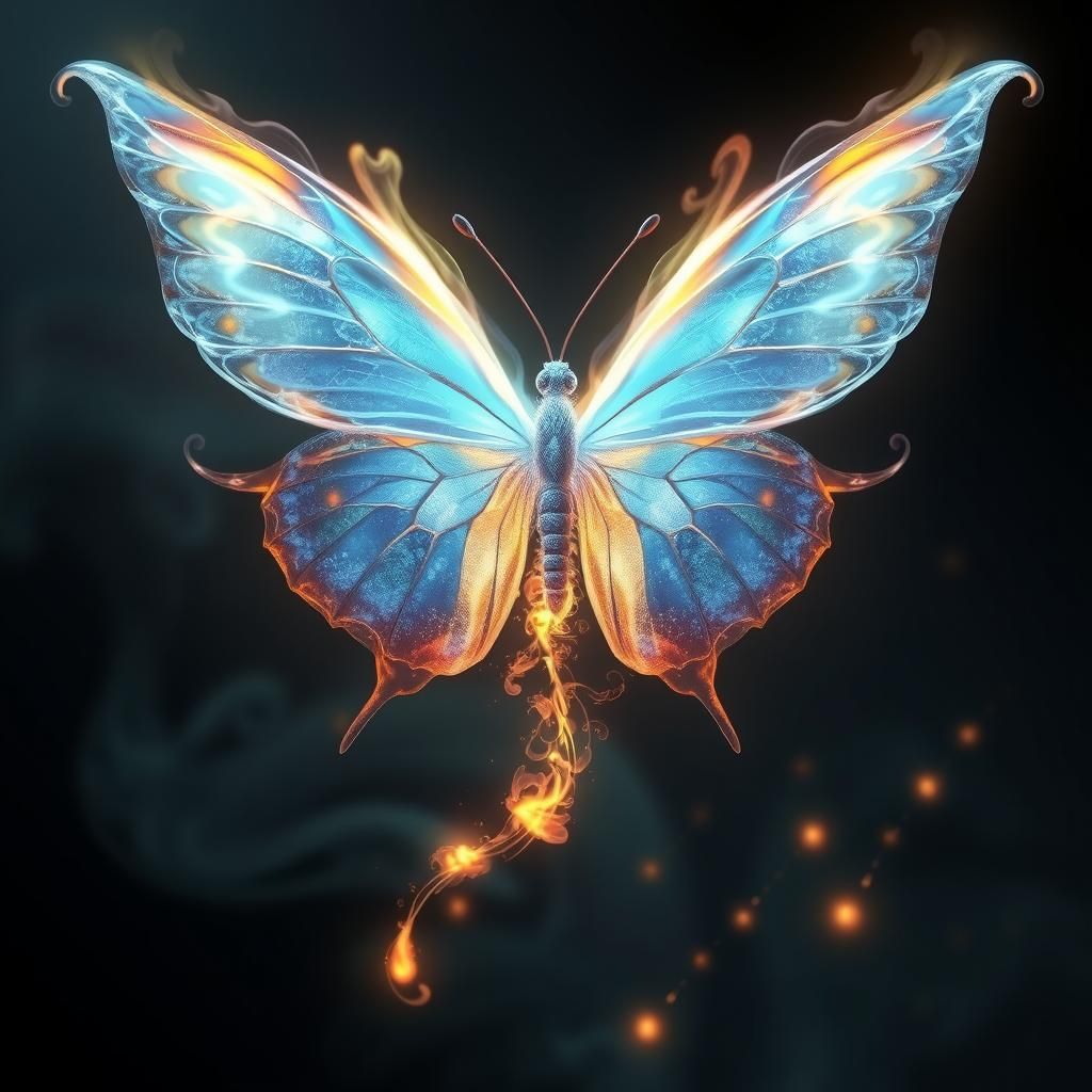Radiant Butterfly with Wings of Flame