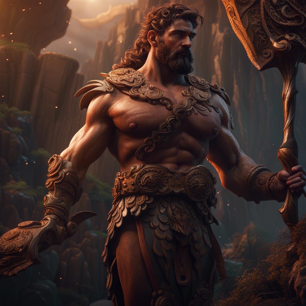 Detailed Matte Painting of Hercules in 8k