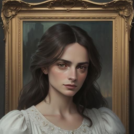 Elegant Portrait of Young Woman in Baroque Style