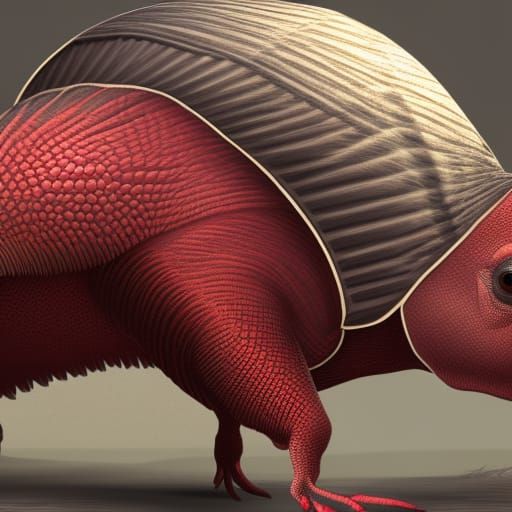 Cardinal Armadillo Hybrid in Detailed Matte Painting